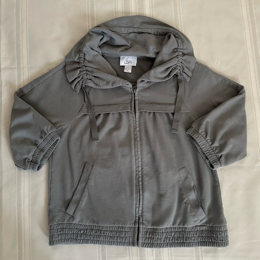 LOFT Slate Ruched Sleeve Jacket - Picture 5 of 16